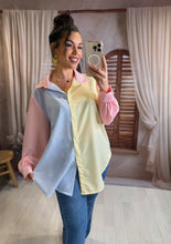 Charger l'image dans la galerie, Chemise rayé bleu jaune rose FELICIA (38 au 46)