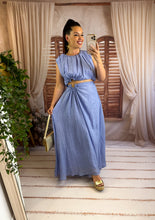 Charger l'image dans la galerie, Ensemble top + jupe bleu MANON (36 au 42)