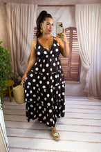Charger l'image dans la galerie, Robe bretelles pois chocolat NILA (36 au 46)