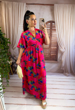Charger l'image dans la galerie, Robe longue motif fuchsia CORAL (36 au 48)