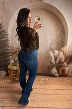 Charger l&#39;image dans la galerie, Jeans flare coeur scintillant ELVIRA (38 au 48)⭐️