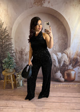 Charger l&#39;image dans la galerie, Combinaison pantalon à sequin noir YAYA (36 au 40)