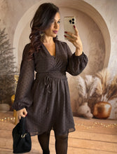 Charger l&#39;image dans la galerie, Robe chocolat pois noir GIULIA (40 au 48)⭐️