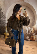 Charger l&#39;image dans la galerie, Blouse chocolat à volant LYANA (36 au 42)⭐️