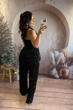 Charger l&#39;image dans la galerie, Combinaison pantalon à sequin noir YAYA (36 au 40)
