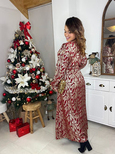 Robe longue bordeaux /or Vivi ( taille 40 au 50 )