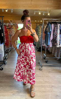 Jupe rouge/framboise LALY ( 34 au 38 )
