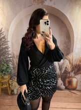 Charger l'image dans la galerie, Jupe en sequin noir et argent MARGOT (34 au 38)
