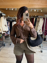 Charger l&#39;image dans la galerie, Jupe short motif marron SANTA (34 au 48 )