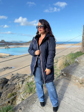 Charger l&#39;image dans la galerie, Imperméable fouré polaire  bleu marine LAURE (36 au 48)