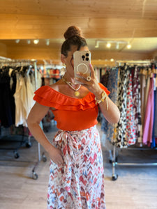 Jupe style portefeuille Baila orange ( 34 au 48 )
