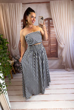 Charger l'image dans la galerie, Ensemble jupe + bandeau rayé bleu ( 38 au 44 )