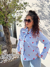 Charger l'image dans la galerie, Chemise rayé bleu fraise DAMI (34 au 48)
