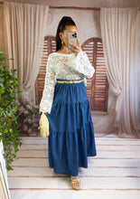 Charger l'image dans la galerie, Jupe longue couleur jeans GAIA (36 au 48)