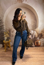 Charger l&#39;image dans la galerie, Jeans flare coeur scintillant ELVIRA (38 au 48)⭐️