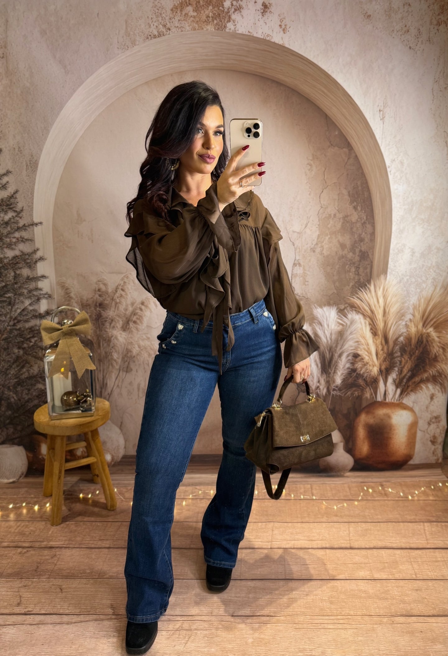 Jeans flare coeur scintillant ELVIRA (38 au 48)⭐️