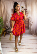 Charger l'image dans la galerie, Robe courte rose/orange AURÉLIE (36 au 48)