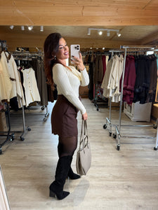 Short chocolat dentelle SALLY (34 au 40)