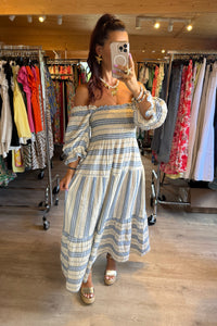 Robe rayé bleu col bateau alma ( taille 36 au 42 )