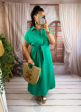 Charger l'image dans la galerie, Robe noeud vert MELBA (34 au 48)