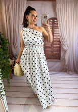 Charger l'image dans la galerie, Ensemble top + jupe blanc à pois noir KLARA (36 au 44)