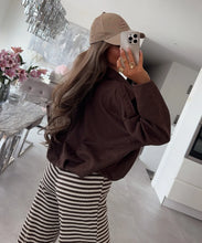 Charger l'image dans la galerie, Veste loose en suédine chocolat KATRINA (36 au 46)