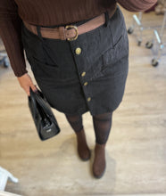 Charger l&#39;image dans la galerie, Jupe velours noir JULIETTE (s/m au 4xl)