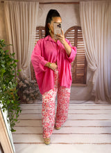 Charger l'image dans la galerie, Pantalon plissé motif rose CLEO (34 au 48)