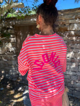 Charger l'image dans la galerie, Tee Shirt rayé rose iconic  MENORCA (36 au 44)