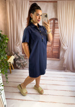 Charger l'image dans la galerie, Robe courte en jeans bleu marine BRAZIL (38 au 48)