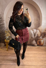Charger l&#39;image dans la galerie, Top noir motif velours JADE (36 au 48)⭐️