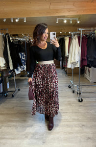 Jupe plissée bordeaux Karina ( 34 au 46 )