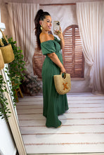 Charger l'image dans la galerie, Robe uni col bardot kaki LUCIA (36 au 44)