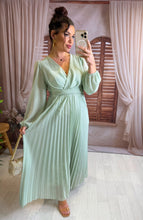 Charger l'image dans la galerie, Robe plissée torsade vert d'eau LUNA (36 au 42)