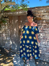 Charger l'image dans la galerie, Robe col bardot motif soleil MISA  (36 au 46)