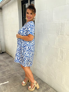 Robe short intégré bleu/blanche ( reste 1 taille 46 )