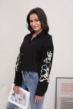 Charger l&#39;image dans la galerie, Chemise noir motif blanc DANCE (36 au 40)