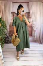 Charger l'image dans la galerie, Robe loose col v kaki ANÉ (36 au 46) New