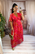 Charger l'image dans la galerie, Robe longue fleuri fuchsia /orange MIA (36 au 48) New