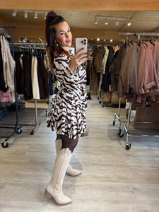 Robe patineuse zèbre chocolat NINON (36 au 40)