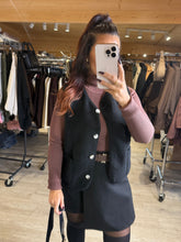 Charger l&#39;image dans la galerie, Gilet sans manches moumoute noir DITA  (36 au 48)