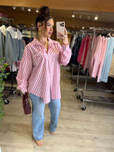 Charger l'image dans la galerie, Chemise rayée rose SOPHIA (38 au 48)