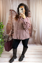 Charger l'image dans la galerie, Chemise large vichy bordeaux SYLVIE (40 au 48)