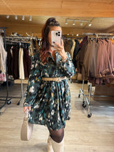 Charger l&#39;image dans la galerie, Robe chemise kaki motif écru SOFIA (36 au 50)
