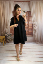 Charger l'image dans la galerie, Robe courte en jeans noir manche courte MATHILDE (36 au 50)