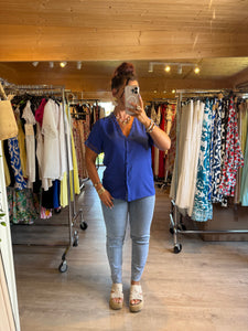 Chemisier Olivia bleu électrique ☀️( reste taille s/m et m/l )