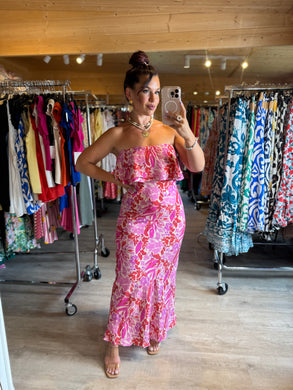 Robe bustier volant rose ☀️( 34/36/38 )