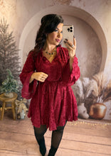 Charger l'image dans la galerie, Robe patineuse bordeaux/rouge AZIA (34 au 42)