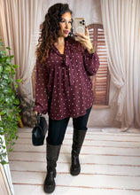 Charger l'image dans la galerie, Blouse coeur bordeaux MURIEL (38 au 48)