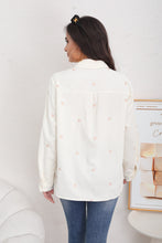 Charger l&#39;image dans la galerie, Chemise effet velours coeur écru CENDY (36 au 42)